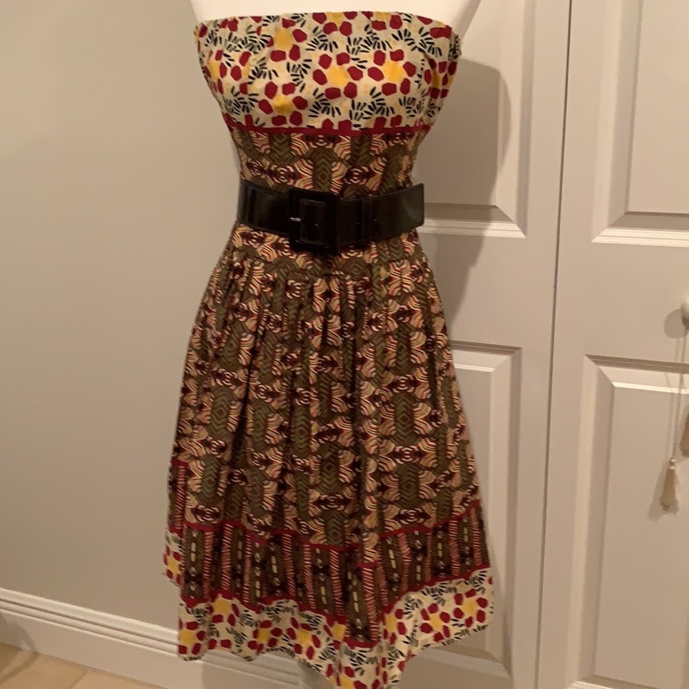 2/12 BOHO STRAPLESS MIDI DRESS SIZE SMALL